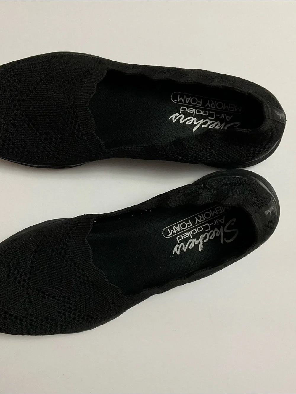Skechers Women's Black Slip-On Knit Memory Foam Flats